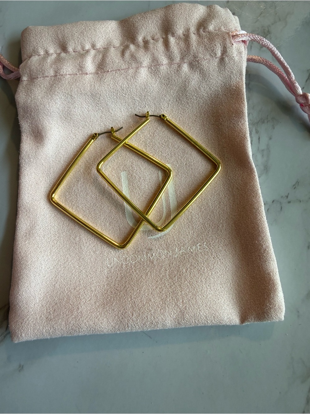 Uncommon James Gold Square Hoop Earrings Medium